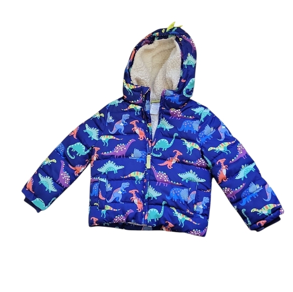 Gymboree Other - Gymboree Boys Dino Puffer Jacket Dino Friends Blue
